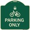 Signmission Parking With Cycle and Lock Symbol Heavy-Gauge Aluminum Architectural Sign, 18" x 18", G-1818-23410 A-DES-G-1818-23410 - alternate 1